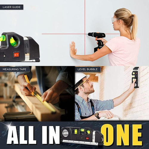Nível A Laser 3 Linhas E Trena Régua Nivelador