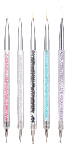 5 Pieces Nail Art Liner Pen Uv Gel Painting Design Brush D