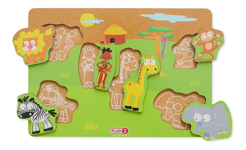 Imagen 3 de 8 de Juego Encastre Madera Animales Didácticos Infantil Niños