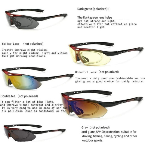 Imagen 3 de 7 de Gafas Lentes De Sol Polarizadas Ciclismo Gafas De Sol