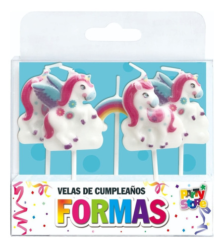 Velas Cumpleaños Con Formas - Set Unicornios X 5 Piezas