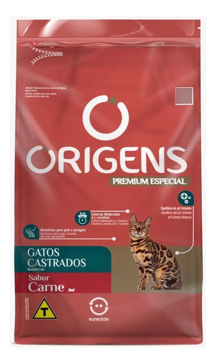 Ração Origens Premium Especial Carne Gatos Castrados 1kg