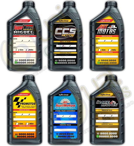 Imagem 3 de 8 de Adesivo Troca De Óleo Pra Moto 500 Unid.