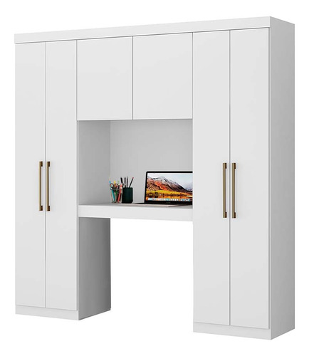 Guarda Roupa Casal 6 Portas Montagem Flex Branco Carraro