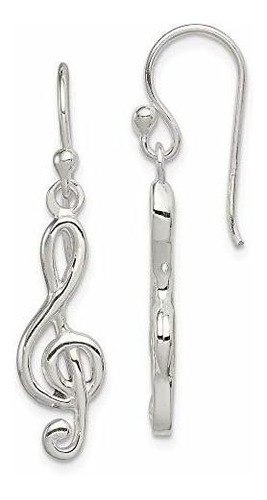 Beautiful Sterling Silver Music Treble Clef Shepherd Hook Ea