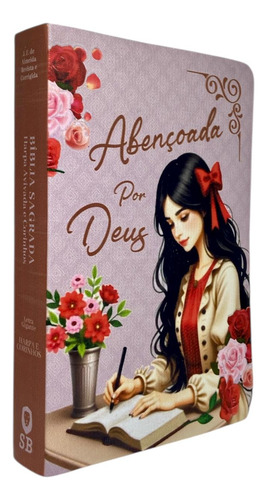 Bíblia Sagrada Evangélica Letra Gigante Com Índice - Abençoada Por Deus - Feminina Versão Almeida Revista E Corrigida Com Harpa E Corinhos Linda Capa Luxo
