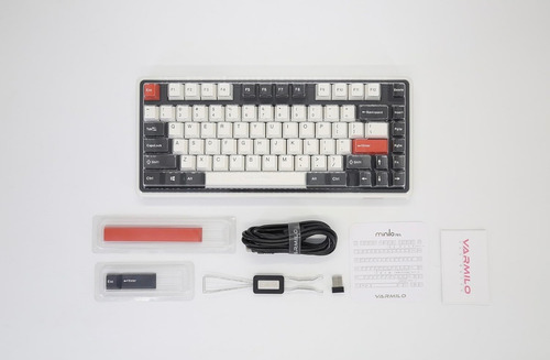 Varmilo Minilo Vxt81 Retro 75% Hotswap Triple Modo Blanco Inglés Internacional (Reacondicionado)