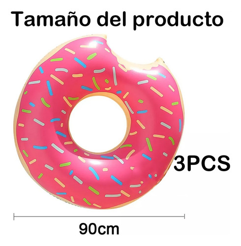 3pzs Salvavidas Inflables Donas Flotadores Para Alberca 90cm