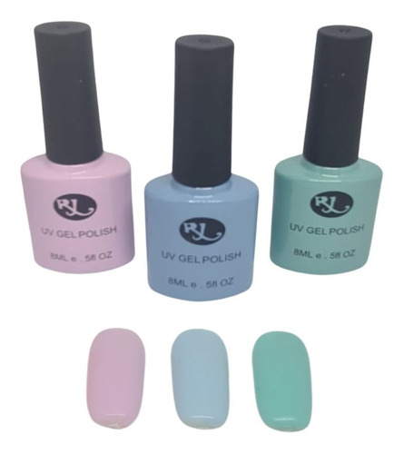 Esmalte de uñas color Rj Gel semipermanente+ Crema manos Soak-off gel polish de 8mL - Pack de 6 unidades color Letra DG