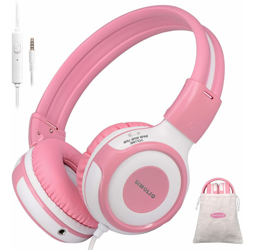 Auriculares Con Cable Para Niños Con Micrófono Y Puer...