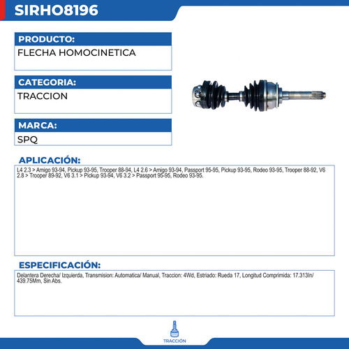 Flecha Homocinética Honda Passport 1995 V6 3.2