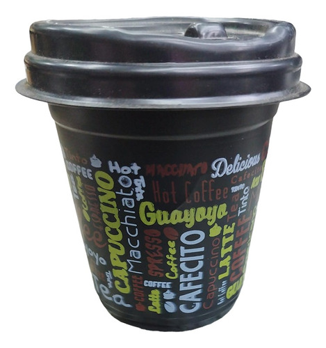 Vaso Plastico Duro Selva Cafe 6 Oz 25x100 Unds Con Tapa