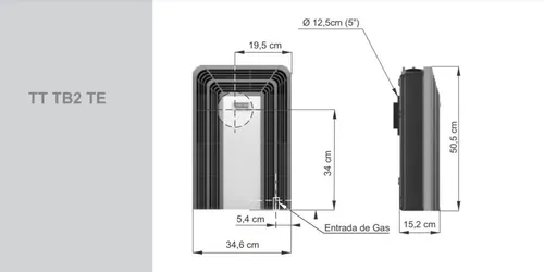 Calefactor Eskabe Titanio Tb 2000kcal h Tt Tb2 Te Termostato