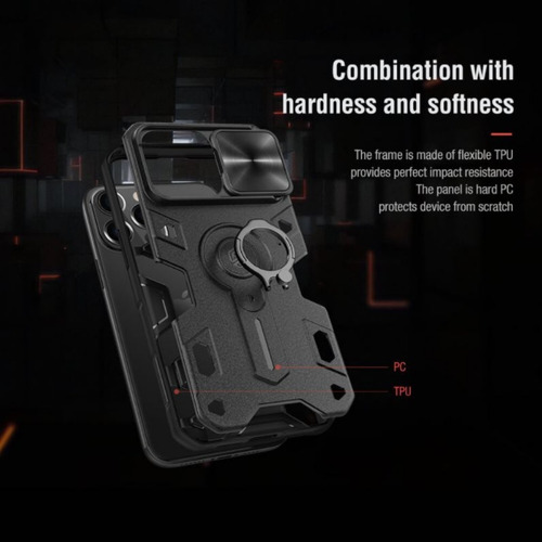 Imagen 5 de 7 de Case, Funda Nillkin Armor Camshield iPhone 13 / Pro / Max