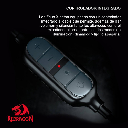 Imagen 4 de 8 de Diadema Gamer 7.1 Redragon H510-rgb Zeus X Con Micrófono