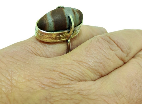 Anillo  Shiva Lingam Piedra Semipreciosa  -  Mahalpiedras