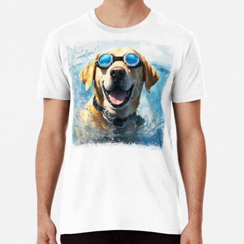 Remera Labrador Retriever Nadando, Nadando Perro Algodon Pre