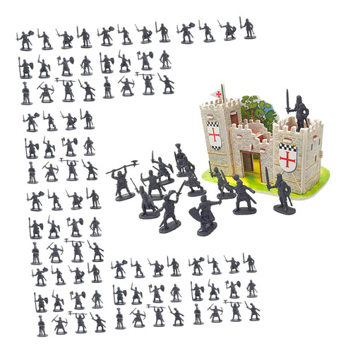 Figura De Acción De Caballero De Castillo Medieval A Gris
