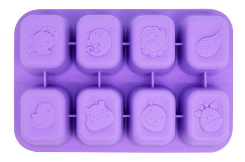 Porta Papinha De Silicone Com 8 Divisórias Marcus E Marcus Cor Roxo