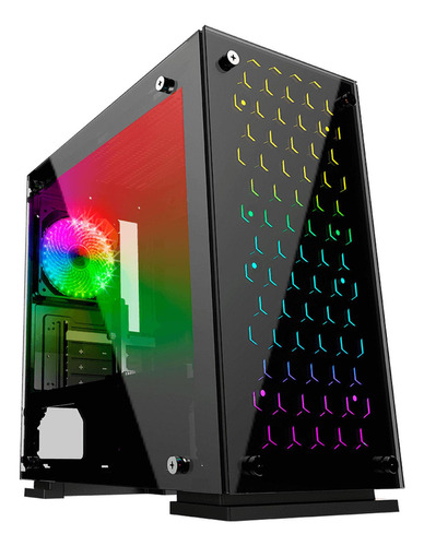 Gabinete Gamer Balam Rush Talos Micro Atx 3 Fan Cristal Templado Rgb Br-922968