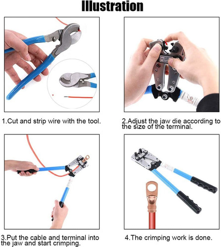 2 Piezas Herramienta Para Engarzar Terminales Cable Batería