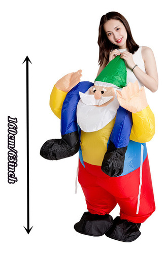 . Disfraz Inflable Navideño Para Persona Corta, Actuación