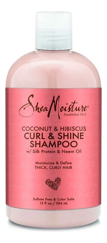 Shea Moisture Shampoo Coconut & Hibiscus Curl & Shine 384ml.
