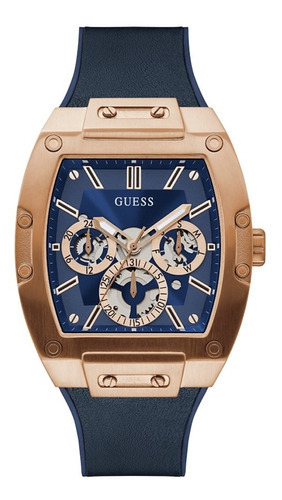 Reloj Guess Phoenix Originals Gw0202g4 Hombre Color Del Fondo Azul Color De La Correa Azul Color Del Bisel Cobrizo