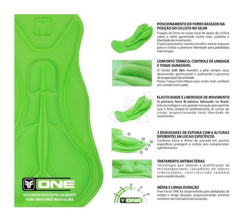 Imagem 3 de 4 de Bermuda Neo Classic Free Force Masculina Forro Ergo Excelent