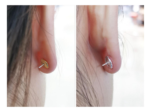 2 Par De Reemplazos De Respaldos De Aretes 6mm Dorado