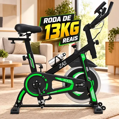 Bicicleta Ergométrica Spinning Mbx Speed Roda Inércia 13kg Cardio Fitness Academia 150kg Verde