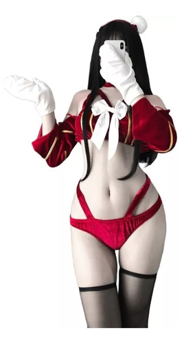 Baby Doll Disfraz Lenceria Colegiala Anime One Piece Rojo