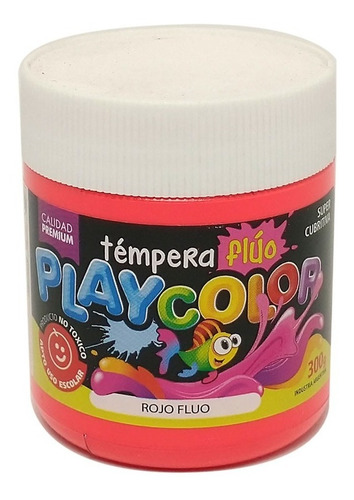 Tempera Playcolor Escolar Varios Colores Fluo Pote 300 Gs. 