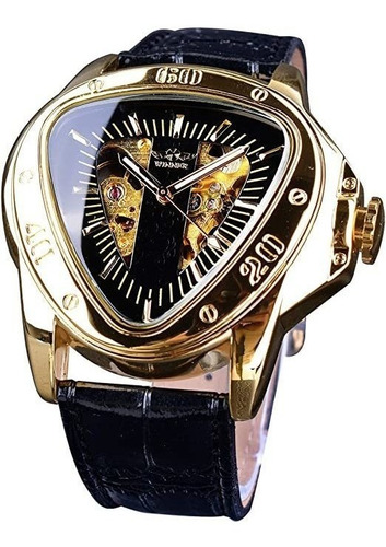 Reloj De Pulsera Winner Mecánico Para Hombre, Negro/dorado