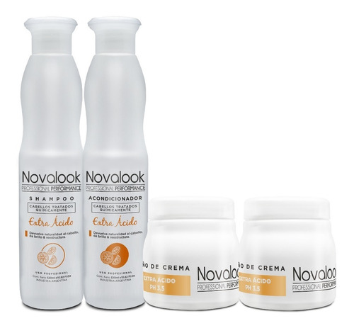 Shampoo Baño De Crema Novalook Combo X4 Extra A Kit Chico