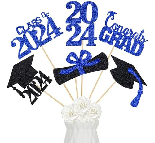 Centros De Mesa De Fiesta De Graduación Azules Para Mesas 20