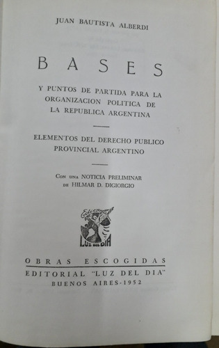 4679 Bases Y Puntos De Partida - Alberdi, Juan Bautista