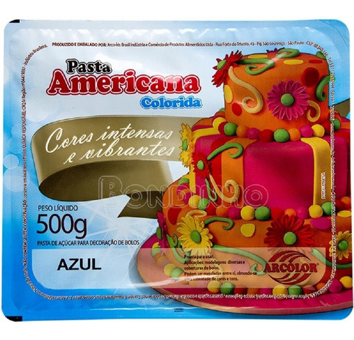 Imagem 1 de 1 de Pasta Americana Colorida 500g Arcolor Azul