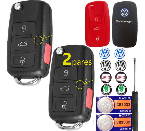 Carcasa Clave Para Vw Jetta Golf Gti Bora Mk4 Beetle A4