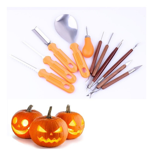 Set De Calabaza Tallado De Halloween, 11 Piezas Kit De Talla