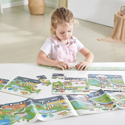 Hape Set De Puzzles Vehículos De Rescate Para Niños E1639