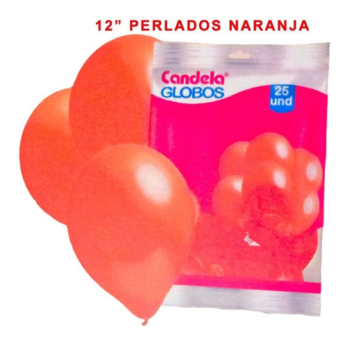 25 Globos Perlados 12pulgadas Naranjas - Hoy La Golosineria