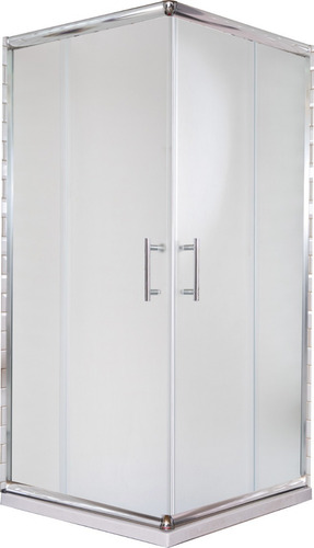 Mampara Gorena Box Ducha Toronto 90cm Cabina C/base 15 Cm Armazón Plateado Panel Esfumado
