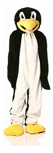 Forum Deluxe Plush Penguin Mascot Costume, Black/white, One