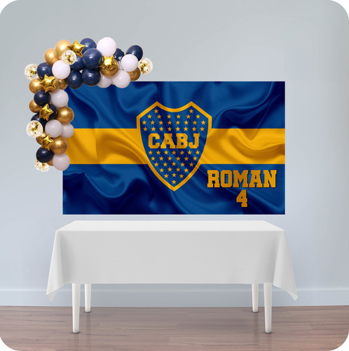 Banner Fondo Candy Bar Cumpleaños Boca Juniors 100x50