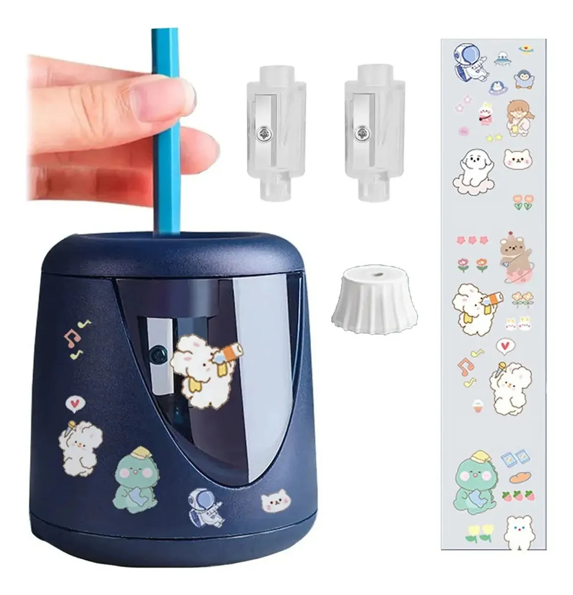 Sacapuntas eléctrico automático para niños (funciona con pilas): rápido, bonito y portátil; apto para uso en casa, la escuela y la oficina; sacapuntas eléctrico profesional para lá