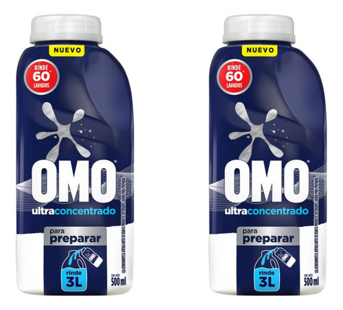 Detergente Para Preparar Ultra Power, 500 Ml Omo X 2 Unds