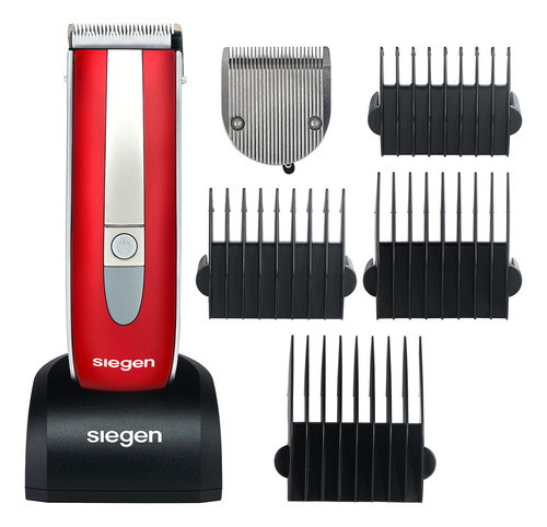 Corta Pelo Siegen Sg-8590 Ceramica + Acero Inox Color Rojo