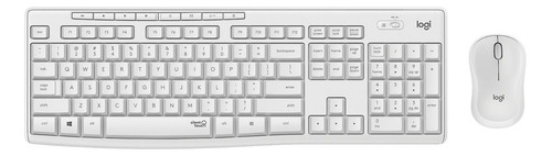 Kit de teclado y mouse inalámbrico Logitech MK295 Inglés US de color blanco