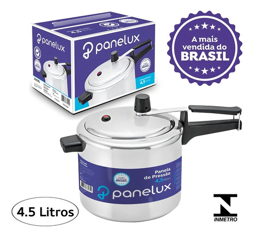 Panela Pressão Alumínio Polida 4,5 Litros - Panelux